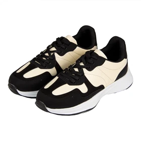 کفش کتانی زنانه seven مشکی کرم کد 2255