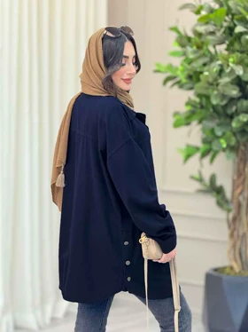 مانتو بغل سه دکمه روشنک