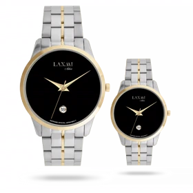 ساعت مچی ست لاکسمی بند استیل مشکی کد Laxmi 8572/11