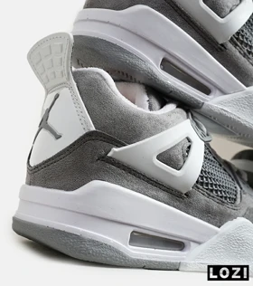 کتانی ساق‌دار بزرگ پا طوسی سفید Nike air jordan 4
