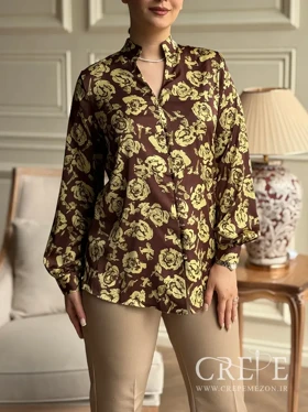 شومیز یقه فرنچ گل‌دار