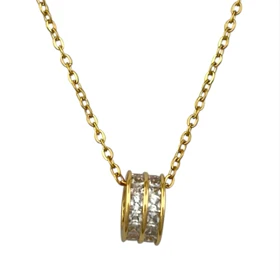 گردنبند زنانه ژوپینگ طرح حلقه نگین‌دار