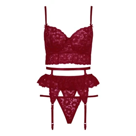 ست فانتزی فنردار گارتردار زرشکی برند الیزا کد 9080