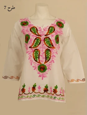 بلوز نخی گلدوزی شده
