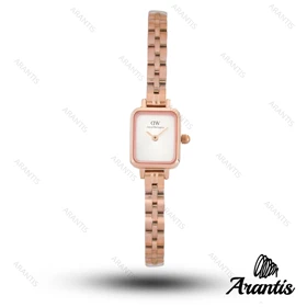 ساعت دنیل ولینگتون زنانه مینی Quadro رزگلد صفحه سفید w-10836