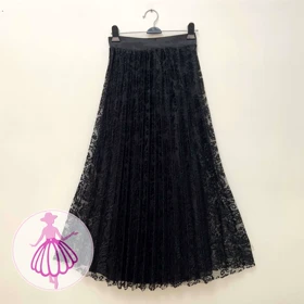 دامن گیپور پلیسه بلند مشکی