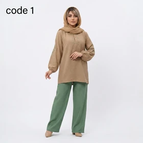 شومیز و شلوار صوفیا گلدوزی مدل آرالیا علیدسا (کد 1)