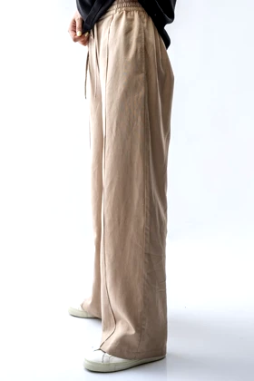 شلوار لینن دمپا گشاد کمرکش زنانه