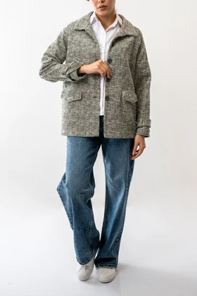 پالتو کوتاه جیب‌دار زنانه