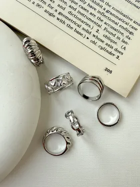 انگشتر پکی قلب و کروسان ring pack