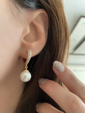 گوشواره آویز مروارید ژوپینگ