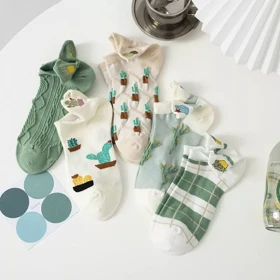 جوراب مچی با گلدوزی کاکتوس 1120