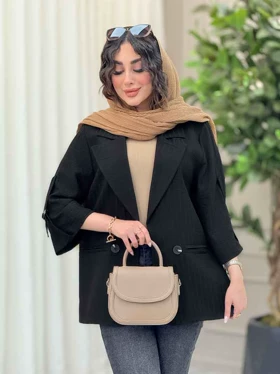 مانتو دو دکمه آستین سگک