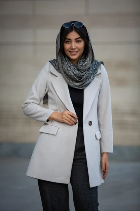 پالتو موهر دو دکمه سلما (کرم استخوانی)