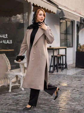 اورکت بلند بغل چاک‌دار زنانه پارچه هرمس