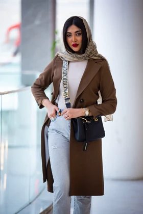 مانتو بزایاق یقه انگلیسی بلند