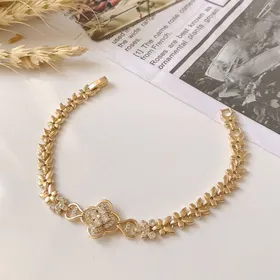 دستبند زنانه جواهری نگین‌دار ژوپینگ طلایی 380440550