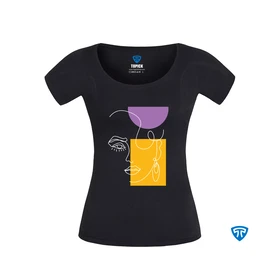 تاپیک تیشرت آستین کوتاه tshirt-face-earrings-black