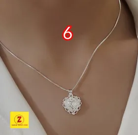 گردنبند زنانه استیل با آبکاری نقره