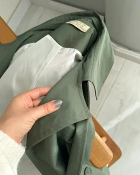 ترنچ کت Drop قد بلند (سبز)