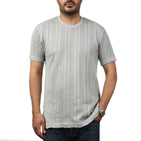 تیشرت آستین کوتاه بافت مردانه سیزر مدل 15512056