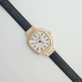 ساعت مچی زنانه باوک BAOKE بند چرمی ، اسپرت و روزمره با جعبه کادویی (مشکی)