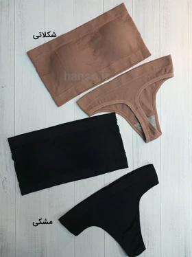 ست نیم‌تنه شورت کاپ‌دار کبریتی بدون بند کد 4304 (10 رنگ)