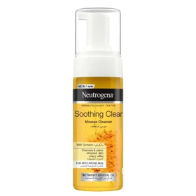 فوم پاککننده و شوینده آرامبخش صورت نوتروژینا Soothing Clear حاوی عصاره زردچوبه، مناسب پوستهای مستعد جوش