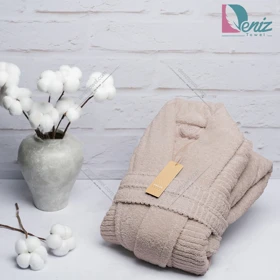 حوله تن پوش Cotton Life رنگ نسکافه ای روشن