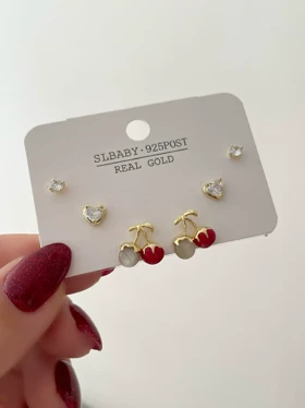 گوشواره پک سه جفتی fashion