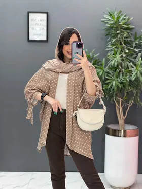 مانتو پانچ طرح دار آستین بند دار