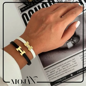 دستبند چرمی زنانه هرمس کد dzch1005