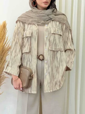 مانتو آستین پاگن دو جیب پاکتی