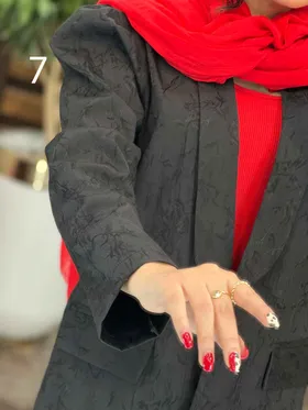مانتو ژاکارد آستین پفی