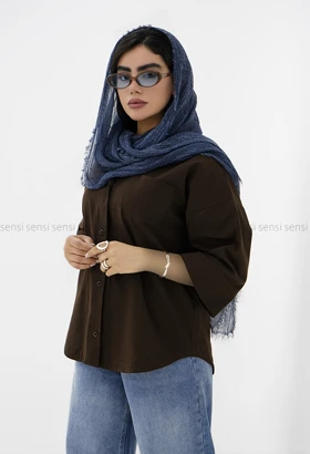 شومیز زنانه لینن تک جیب کد1006399