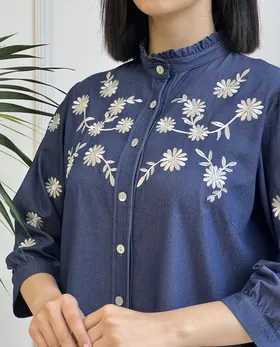شومیز جین گلدوزی