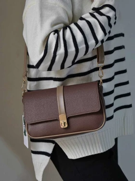 کیف دوشی زنانه بنو مدل مهتا کد BENO 4975 (شکلاتی)