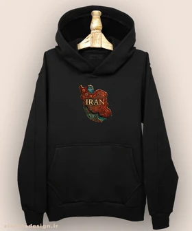 هودی مردانه و زنانه طرح نقشه ایران تلفیق با هنر فرش ایرانی