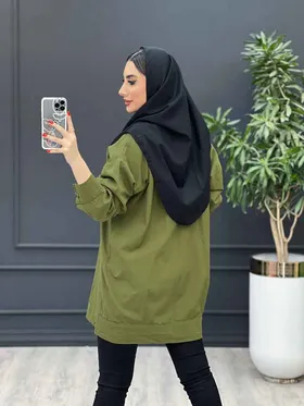 مانتو لینن پایین پرچ دار