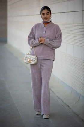 دورس بیسکوییتی یقه دیپلمات سجاف دار (ست پاییزه)