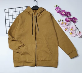 سویشرت کلاهدار داخل کرکی مدل ویانا کد 40201 (شتری)