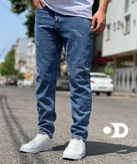 شلوار بوی فرند سورمه ای پارچه پنبه سنگشور
