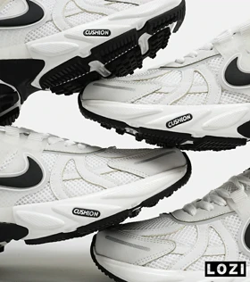 کفش کتانی زنانه سفید مشکی Nike cushlon