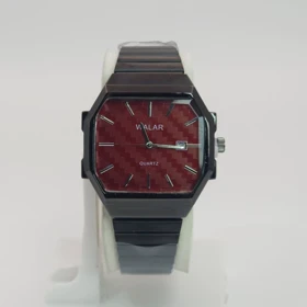 ساعت مچی مردانه والار Walar بند کرکره ای با قفل ریلی (مشکی صفحه قرمز)