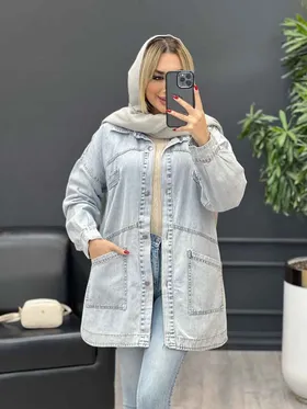 مانتو جین جیب کج