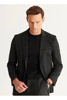 Altınyıldız Classics Comfort Fit مشکی - کت مردانه خاکستری 4A0424100040