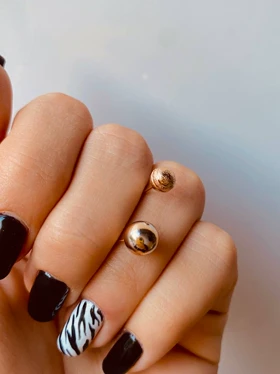 گوشواره توپی مات و دورنگ براق ژوپینگ