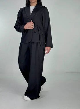 کت و شلوار بندینکی  کد 800021 (مشکی)