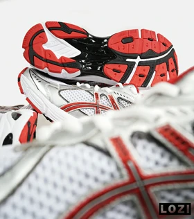 کفش کتانی مردانه سفید نقره ای قرمز ASICS GT 2160