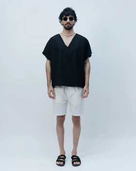 تیشرت مدل camp collar مشکی برند موهر mouher